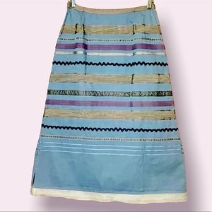 Neesh By DAR Bohemian A-Line Ribbon Skirt Size Large